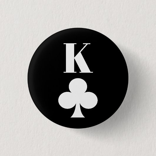 King of Clubs - Playing Card Symbol Classic Button (Vorderseite)