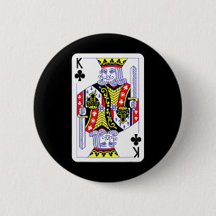 King of Clubs spielen Karten Halloween Kostümdecke Button
