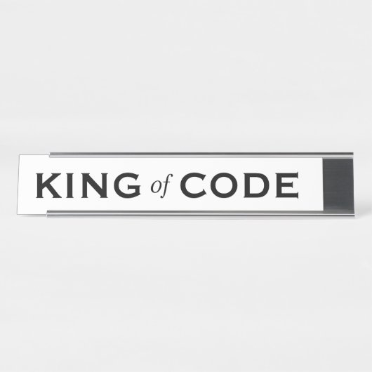 King of Code Funny Gift Computer Programmer Schreibtischnamensplakette (Vorderseite )