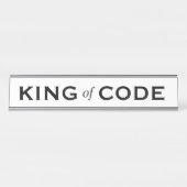 King of Code Funny Gift Computer Programmer Schreibtischnamensplakette (Vorderseite )