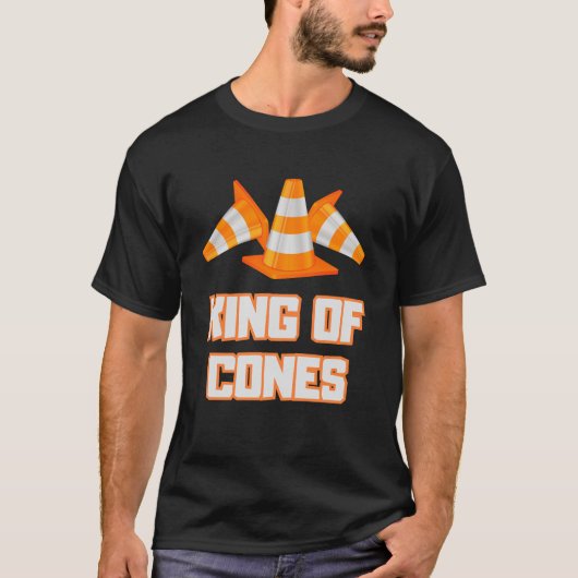 King of Cones Funny Traffic Cone Safety T-Shirt (Vorderseite)