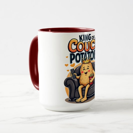 King of Couch Potato - Funny Lazy Potato Tasse (Vorderseite Links)