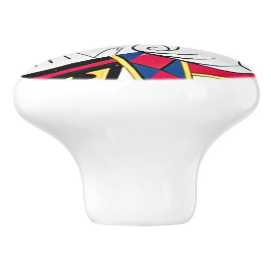 King of Diamonds Card Keramik Pull Keramikknauf (Seitenansicht)