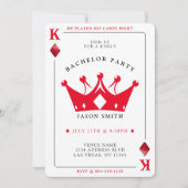 King of Diamonds Casino Poker Card Bachelor Party Einladung (Vorderseite)