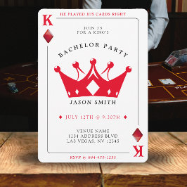 King of Diamonds Casino Poker Card Bachelor Party Einladung