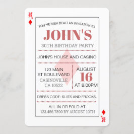 King of Diamonds Casino Poker Spielkarte Einladung