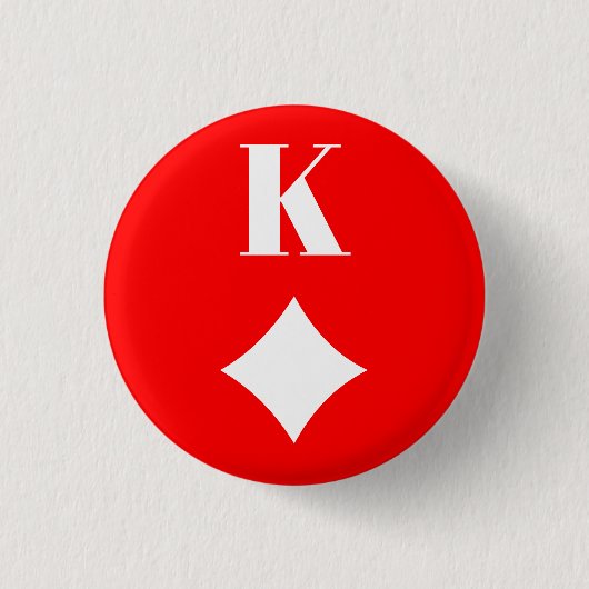 King of Diamonds - Playing Card Symbol Button (Vorderseite)