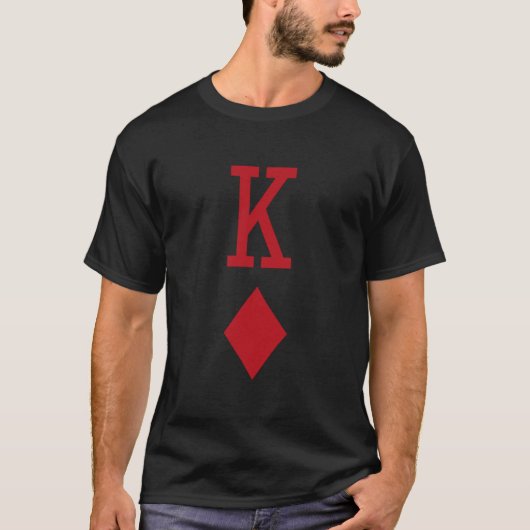 King of Diamonds Red Playing Card Classic T-Shirt (Vorderseite)