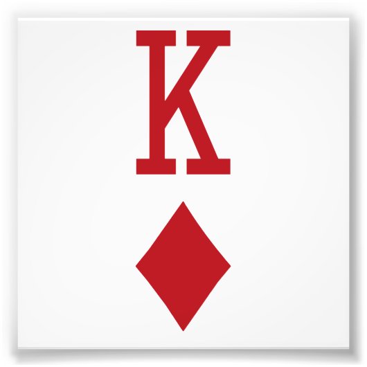 King of Diamonds Red Playing Card Fotodruck (Vorne)