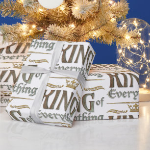 KING of Everything - Royalty Lettering Crown Geschenkpapier