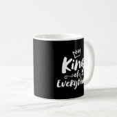 KING of Everything - White Brush Lettering Funny F Kaffeetasse (VorderseiteRechts)