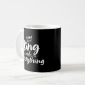 KING of Everything - White Brush Lettering Funny F Kaffeetasse (Vorderseite Links)