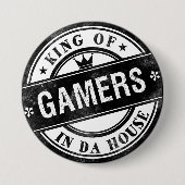 King of Gamers Funny Button für Nerd und Geeks (Vorderseite)