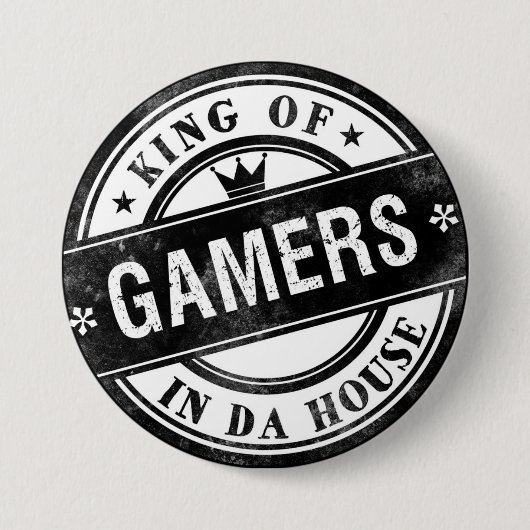 King of Gamers Funny Button für Nerd und Geeks (Vorderseite)
