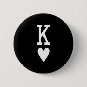 King Of Hearts And Queen Of Hearts Couples Matchin Button (Vorderseite)