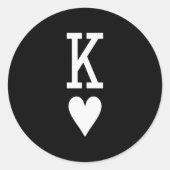 King Of Hearts And Queen Of Hearts Couples Matchin Runder Aufkleber (Vorderseite)