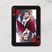 King of Hearts Black Red Foto Poker Player Visitenkarte (Vorderseite)