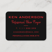 King of Hearts Black Red Foto Poker Player Visitenkarte (Rückseite)