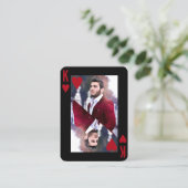 King of Hearts Black Red Foto Poker Player Visitenkarte (Stehend Vorderseite)