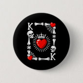 King Of Hearts Card Costume Funny Halloween King O Button (Vorderseite)