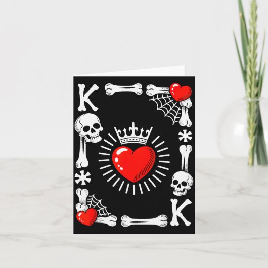 King Of Hearts Card Costume Funny Halloween King O Karte (Vorderseite)