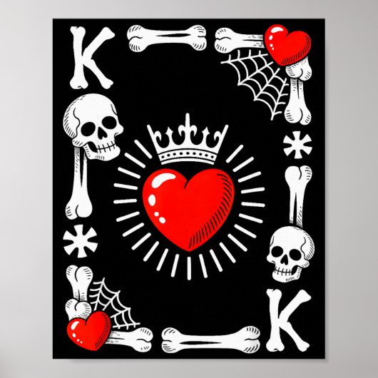 King Of Hearts Card Costume Funny Halloween King O Poster (Vorne)