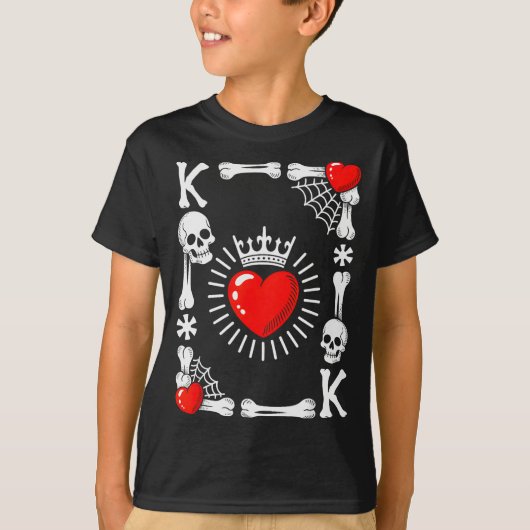 King Of Hearts Card Costume Funny Halloween King O T-Shirt (Vorderseite)