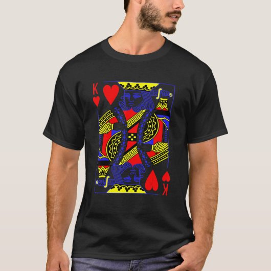 King of Hearts Costume Magic Poker Card Math Geek T-Shirt (Vorderseite)