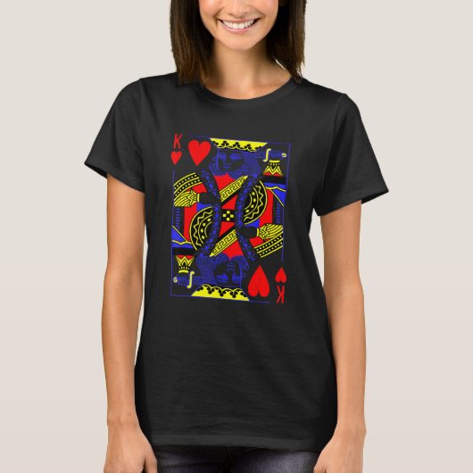 King of Hearts Costume Magic Poker Card Math Geek T-Shirt (Vorderseite)