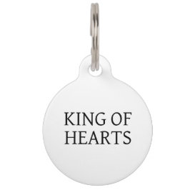 King of Hearts Custom Black Dog ID Round Pet Tag Haustiermarke