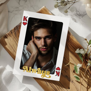 King of Hearts Custom Foto Valentinstag Folien Feiertagskarte