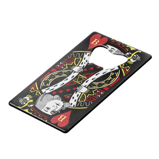 King of Hearts Design Flaschenöffner (Vorderseite Schrägansicht)