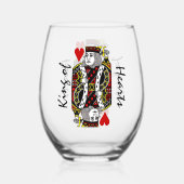 King of Hearts Design Stemless Weinglas Ohne Stiel (Rückseite)