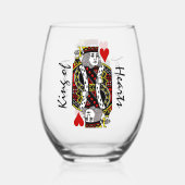King of Hearts Design Stemless Weinglas Weinglas Ohne Stiel (Vorderseite)