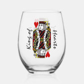 King of Hearts Design Stemless Weinglas Weinglas Ohne Stiel (Rückseite)