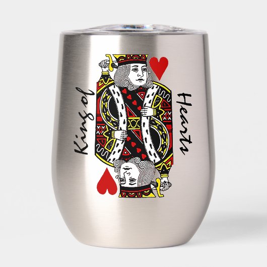 King of Hearts Design Thermal Wine Tumbler (Vorderseite)