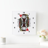 King of Hearts Design Wall Clock Quadratische Wanduhr (Zuhause)