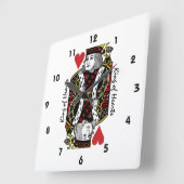 King of Hearts Design Wall Clock Quadratische Wanduhr (Winkel)