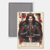 King of Hearts Gothic Tarot Card Magnet (Vorderseite/Rückseite)