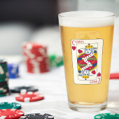 King of Hearts Individuelle Name Kartenglas spiele Glas