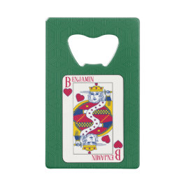 King of Hearts Individuelle Name Playing Geldbeutel Flaschenöffner