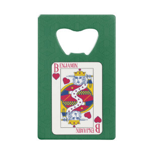 King of Hearts Individuelle Name Playing Geldbeutel Flaschenöffner