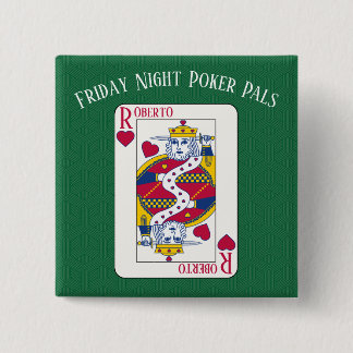 King of Hearts Individuelle Name Spielkarte Button