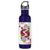 King of Hearts Individuelle Name Spielkarte Edelstahlflasche (Vorderseite)
