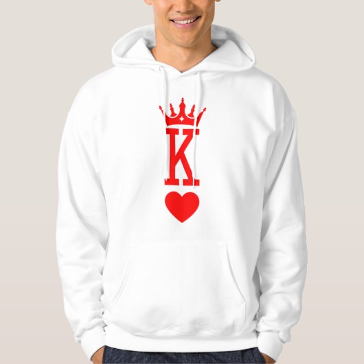 King of Hearts King Queen Couple Halloween Kostüm Hoodie (Vorderseite)