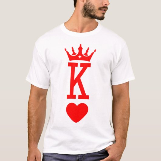 King of Hearts King Queen Couple Halloween Kostüm T-Shirt (Vorderseite)