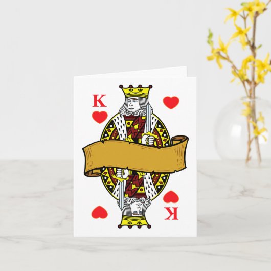King of Hearts Playing Cards Halloween-Kostüm Shi Karte (Gelbe Blume)