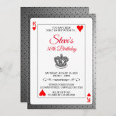 King of Hearts Poker Spielkarten Einladung zum Geb (Vorne/Hinten)