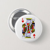 King of Hearts Royal Flush Halloween Playi Button (Vorne & Hinten)