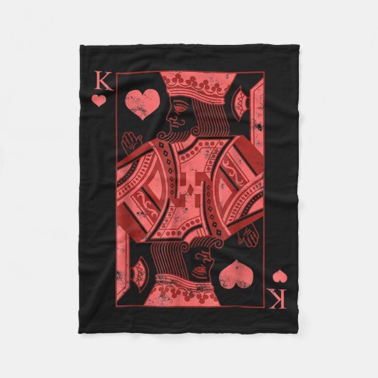 King Of Hearts Valentines Day Cool V-day Couple Ma Fleecedecke (Vorderseite)